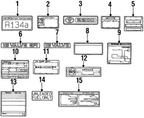 Labels for 1997 Toyota Celica #0