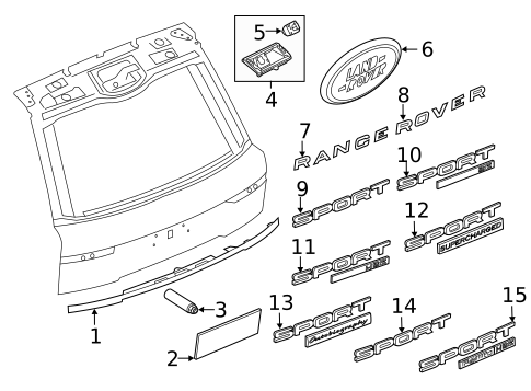 Exterior Trim - Lift Gate for 2017 Land Rover Range Rover Sport #0