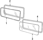4354948AB - : Side Glass Weatherstrip for Dodge: B150, B1500, B250, B2500, B350, B3500, Ram 1500 Van, Ram 2500 Van, Ram 3500 Van Image