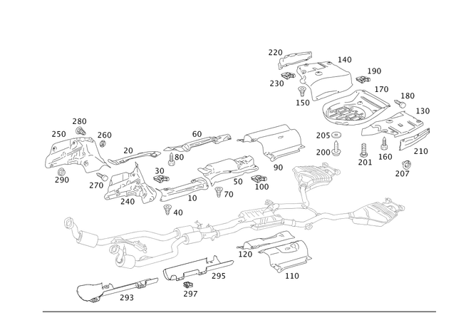 2216822271 - Exhaust System: Shielding for Mercedes-Benz Image image