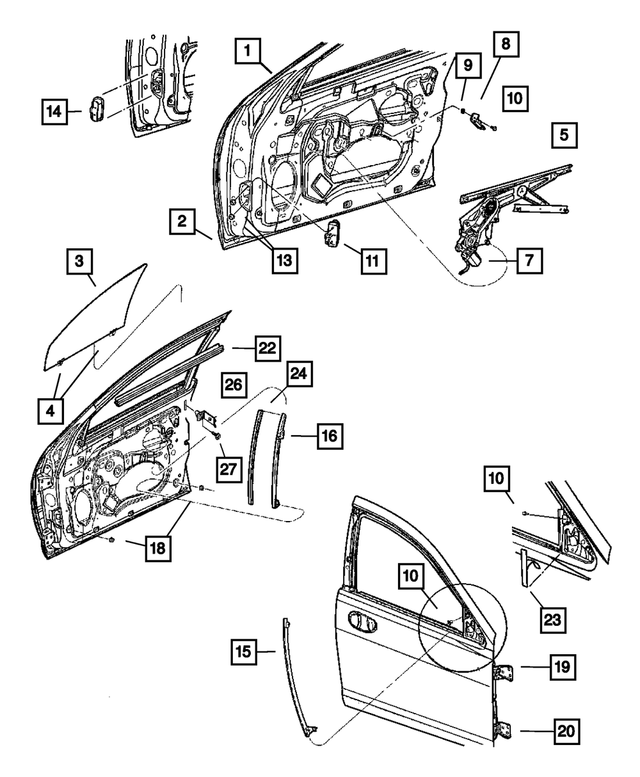 5056028AG - : Window Regulator Motor, Right for Mopar Image