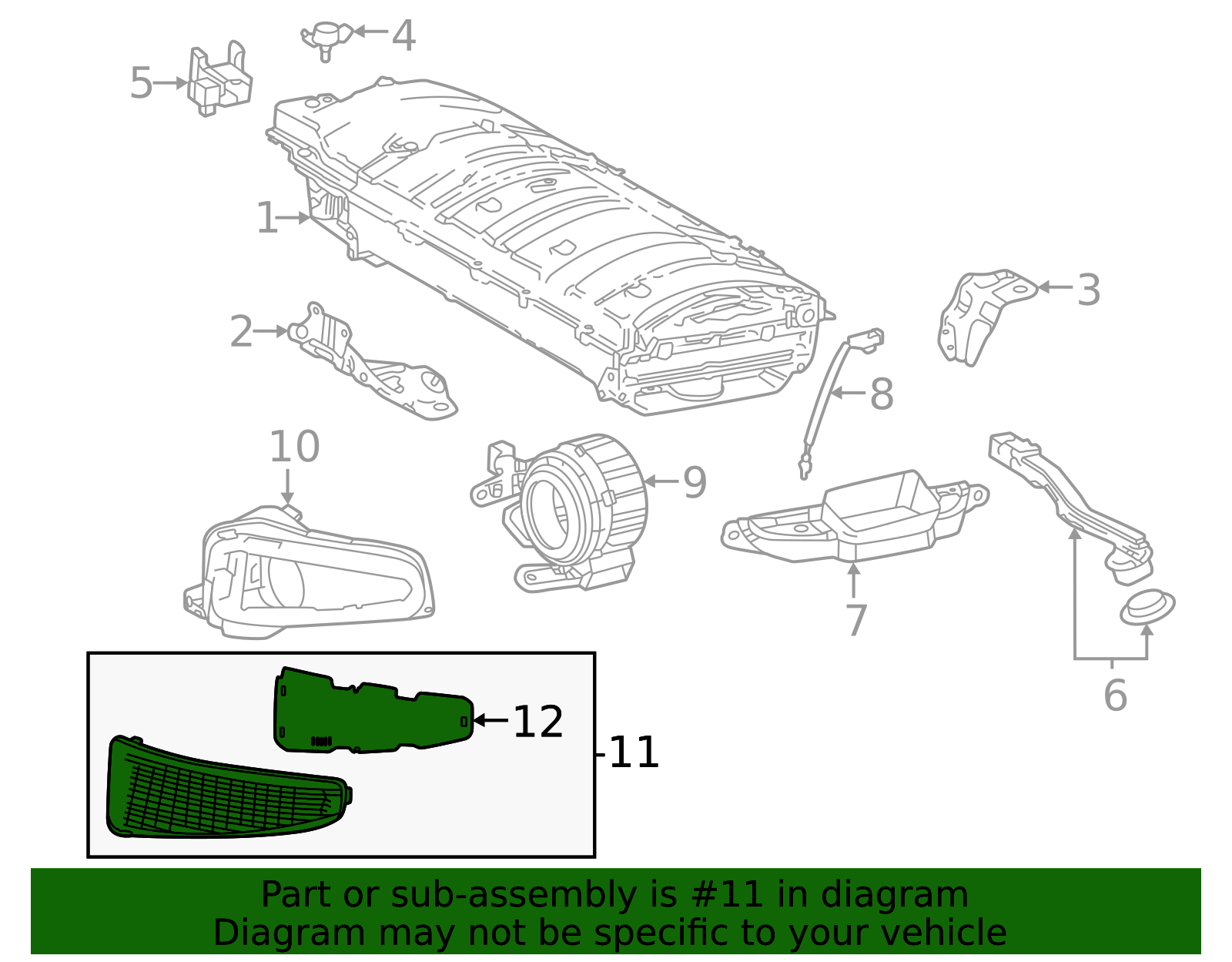 Toyota OEM Drive Motor Battery Pack Cover 58441-AQ010-C0 | Toyota