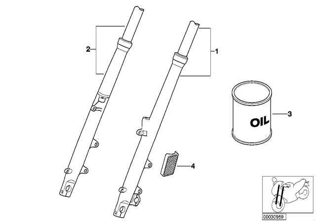 31429062158 - Front Axle, Front Suspension: Telescopic Fork Oil Type 1 - 1000ML for BMW-Motorrad Image