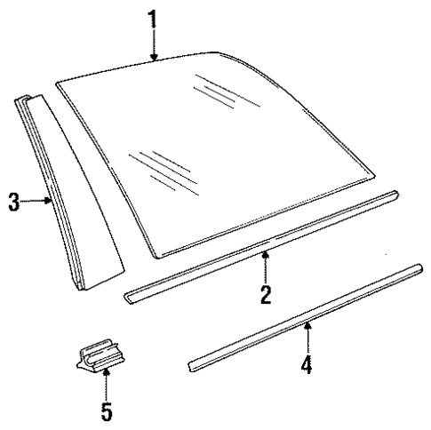 Glass & Hardware for 1993 BMW 525iT #0