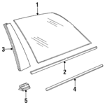 51368172445 - Body: Glass for BMW: 525i, 525iT, 530i Image