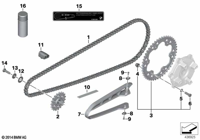 27727727468 - Rear Axle, Rear-Wheel Drive, Suspension: Chain - 120 for BMW-Motorrad Image