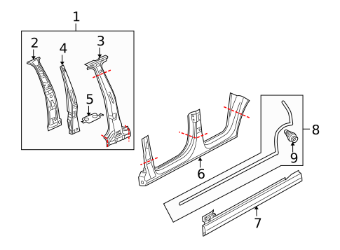 Center Pillar & Rocker for 2009 Audi Q5 #0