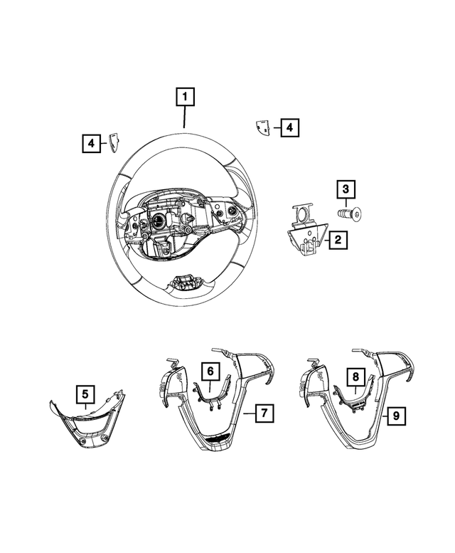 6CX951X9AB - : Steering Wheel Bezel for Mopar Image
