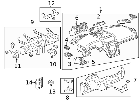 Instrument Panel for 2017 GMC Acadia Limited #0