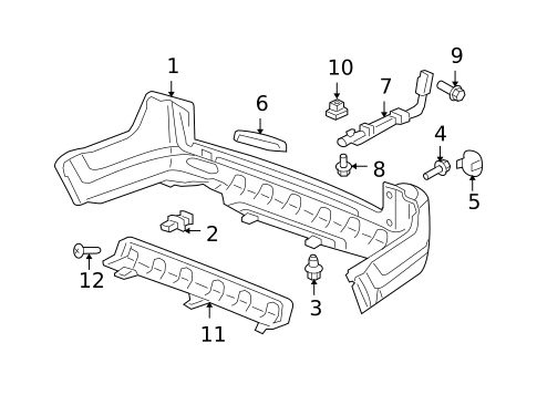 Bumper & Components - Rear for 2006 Honda CR-V #0