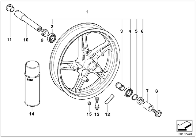 36317650032 - : Silver Front Wheel - ABS/3.50 X 17 for BMW-Motorrad Image