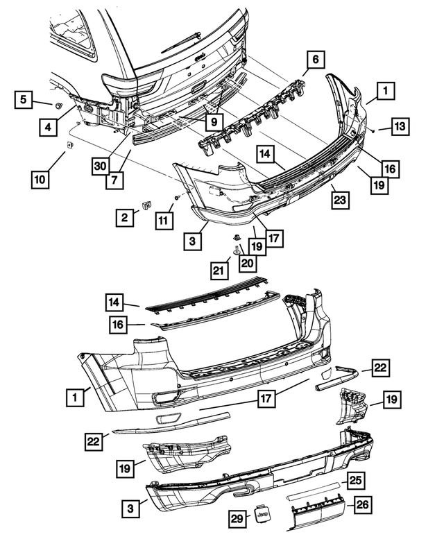 5XV41XS9AB - Frame, Bumper and Fascia: Step Pad Surround for Jeep: Grand Cherokee, Grand Cherokee WK Image