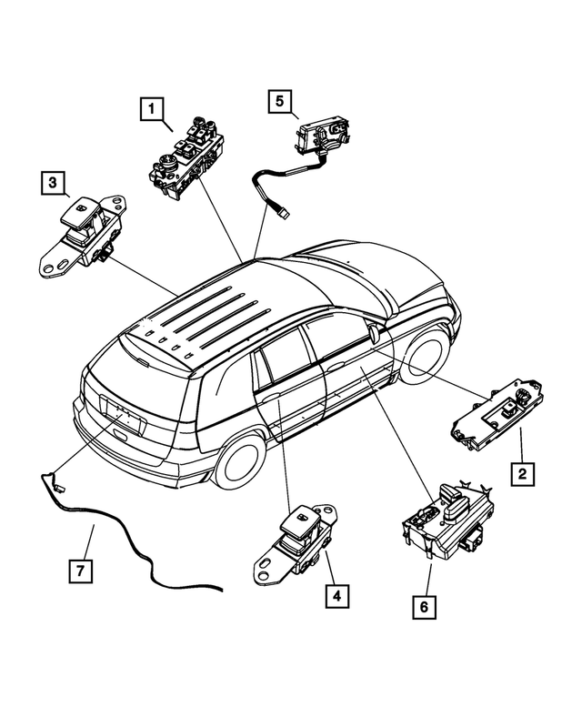 4602704AF - : Door Module Switch, Passenger Side for Mopar Image