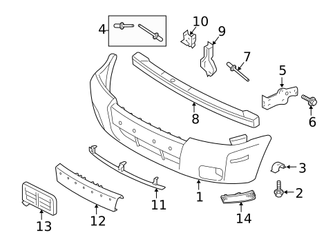 Bumper & Components - Front for 2007 Mercury Mariner #0
