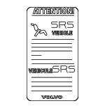 3536448 - Body: Air Bag Label for Volvo: C30, C70, S40, S60, S70, S80, V50, V70, XC70, XC90 Image