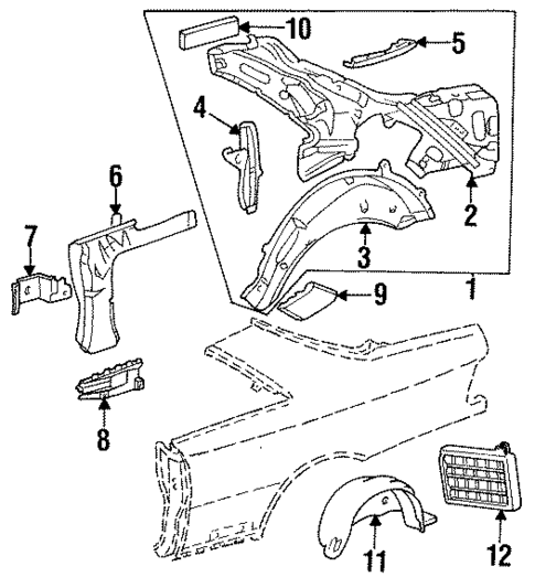 Inner Structure for 1993 Mercedes-Benz 600 SEC #0