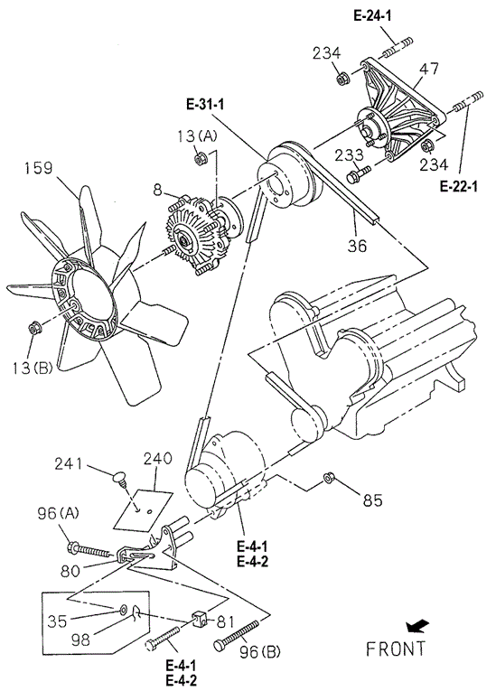Fan - Fan Belt for 1997 Honda Passport #0