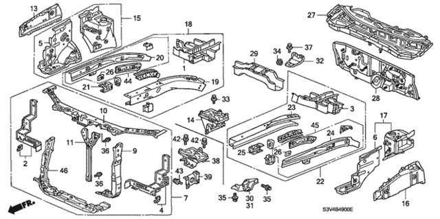 Front Bulkhead - Dashboard for 2002 Acura MDX #0