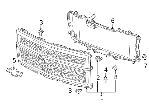 Grille & Components for 2015 Chevrolet Silverado 1500 #0