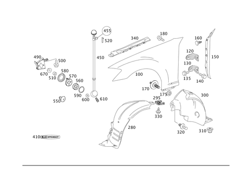 Front Fender for 2009 Mercedes-Benz S 550 #0