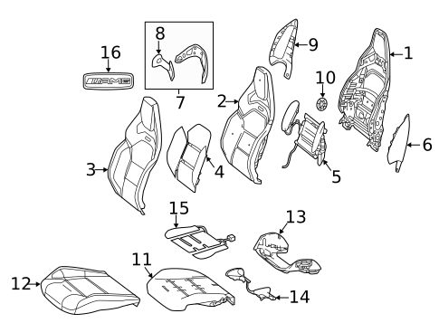 Driver Seat Components for 2016 Mercedes-Benz CLA45 AMG #1