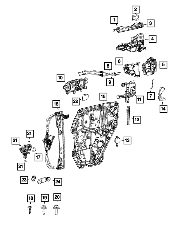 6ZA13SBMAB - Doors, Door Mirrors and Related Parts: Door Handle Cap, Left for Mopar Image image