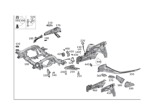 Wheel Well, Front Axle Carrier for 2016 Mercedes-Benz GLE550e #0