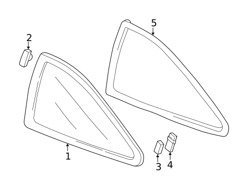 Glass & Hardware for 1996 Honda Civic #0