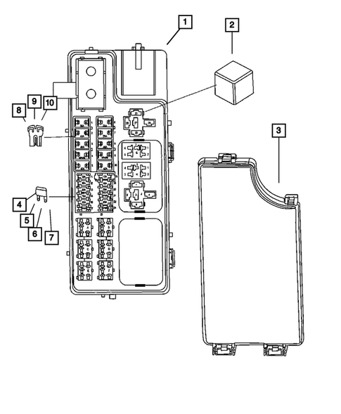 Power Distribution Center, Fuse Block, Junction Block, Relays and Fuses for 2008 Dodge Caliber #0