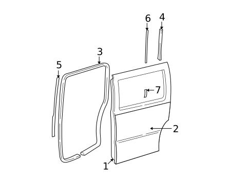 Door & Components for 2003 Chevrolet Venture #0