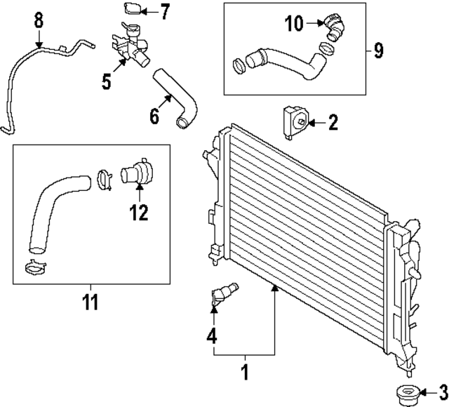 25414GG000 - : Upper Hose for Kia Image