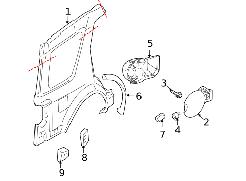 Quarter Panel & Components for 2009 Ford Taurus X #0