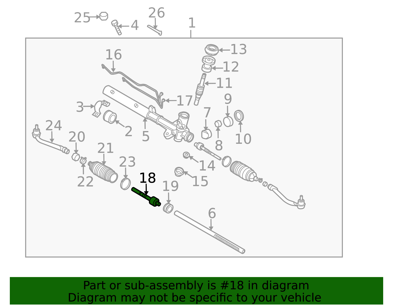 2010-2013 Kia Inner Tie Rod 57724-1M000 | Kia Parts Online