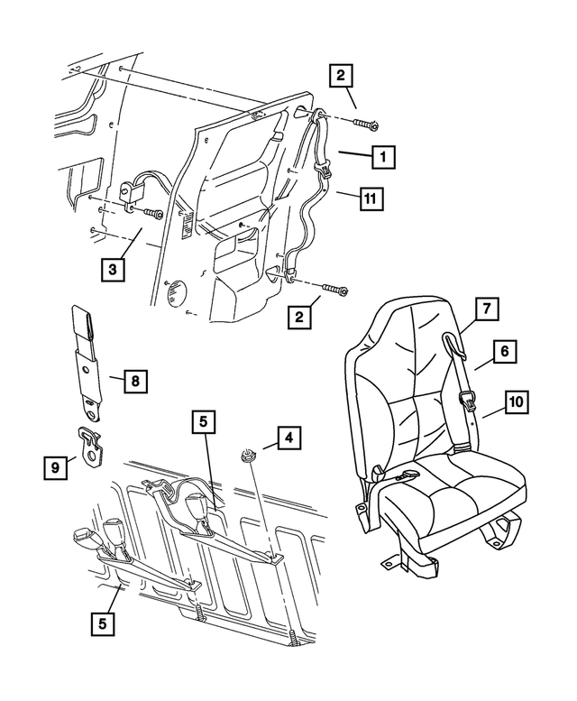 5GT78LAZAB - Interior Trim: Rear Outer Seat Belt for Mopar Image