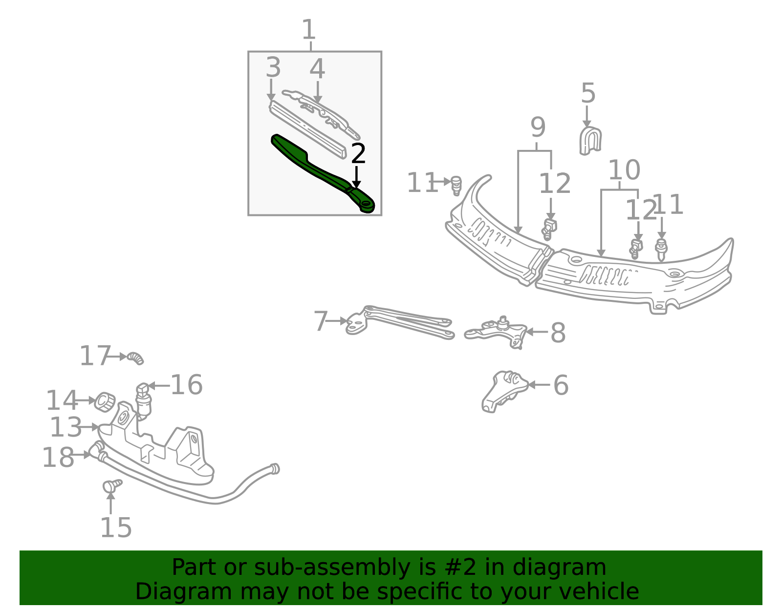 1998-2002 GM Wiper Arm 22154388 | OEM Parts Online