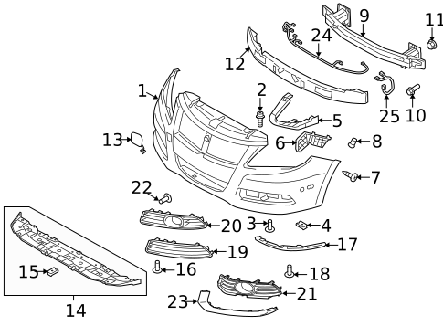Bumper & Components - Front for 2011 Suzuki Kizashi #0