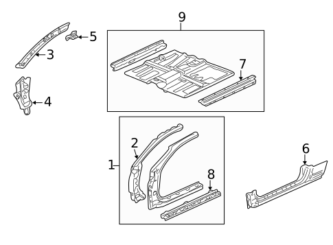 Floor & Rails for 2004 Acura RSX #0