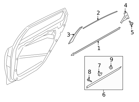 Exterior Trim - Rear Door for 2020 Kia K900 #0