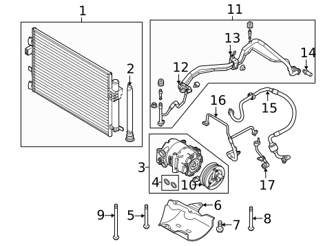 Condenser, Compressor & Lines for 2013 Ford Focus #2