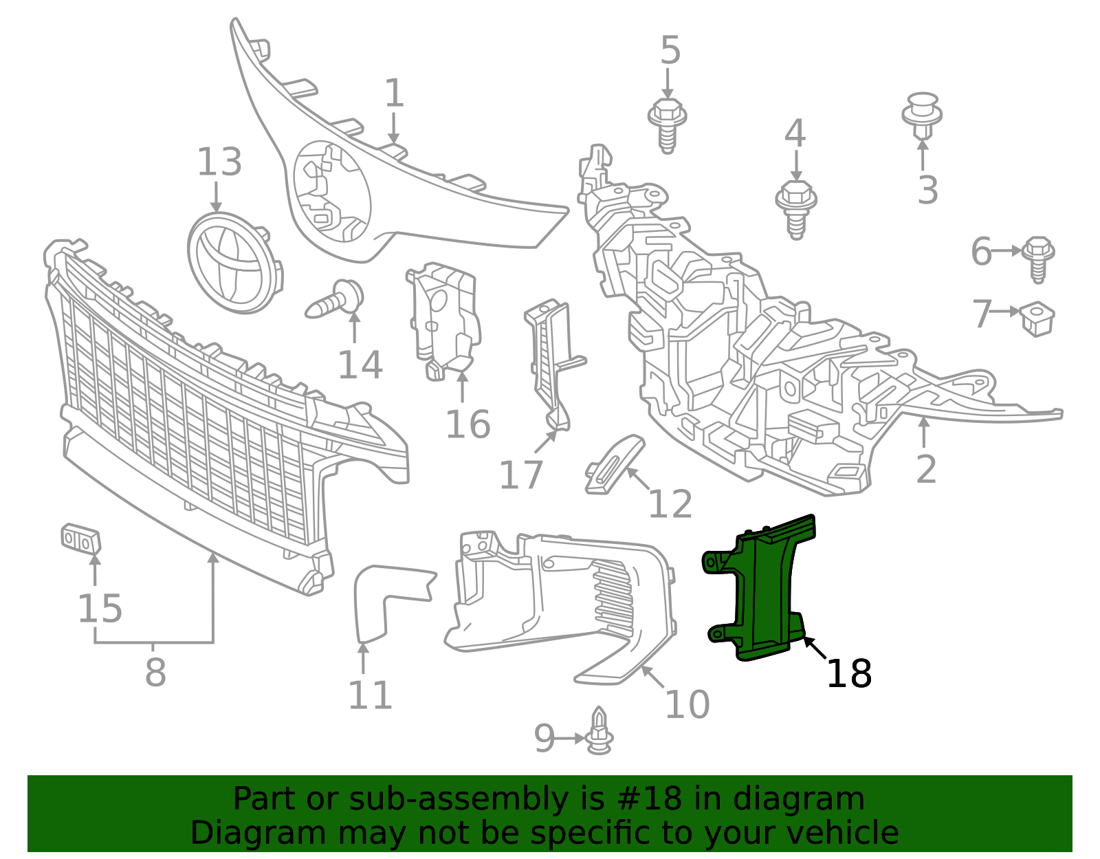 Guide Radiator Grill Toyota 53153-12070 - Guide Radiator Gril 2025 Toyota GR Corolla | Longo Toyota ...
