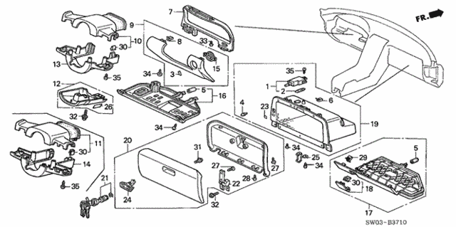 Instrument Panel Garnish for 2002 Acura NSX #0