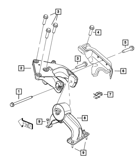 Engine Mounting for 2011 Dodge Grand Caravan #1