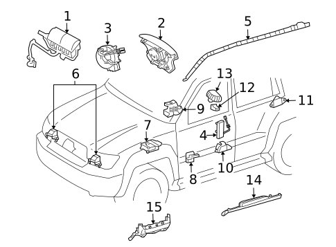 Air Bag Components for 2009 Lexus LX570 #0