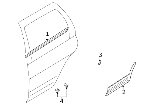 Exterior Trim - Rear Door for 1999 INFINITI QX4 #0