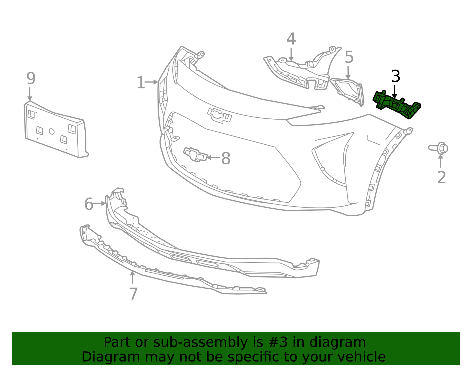 2022-2023 Chevrolet Bolt EUV Driver Side Front Bumper Fascia Guide ...