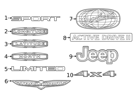 Exterior Trim - Lift Gate for 2022 Jeep Cherokee #0