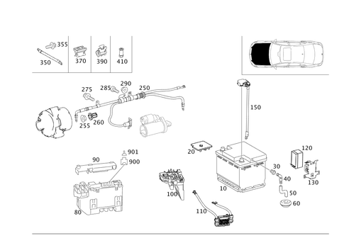 Battery, Starter/Alternator Cable for 2005 Mercedes-Benz S500 #0