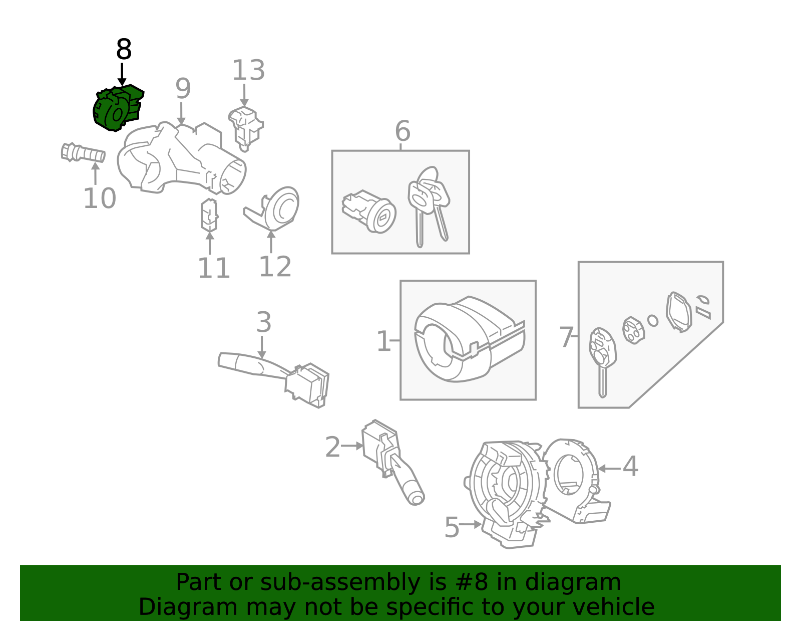 2012-2025 Subaru Ignition Switch 83131FJ000 | Subaru Parts Guys
