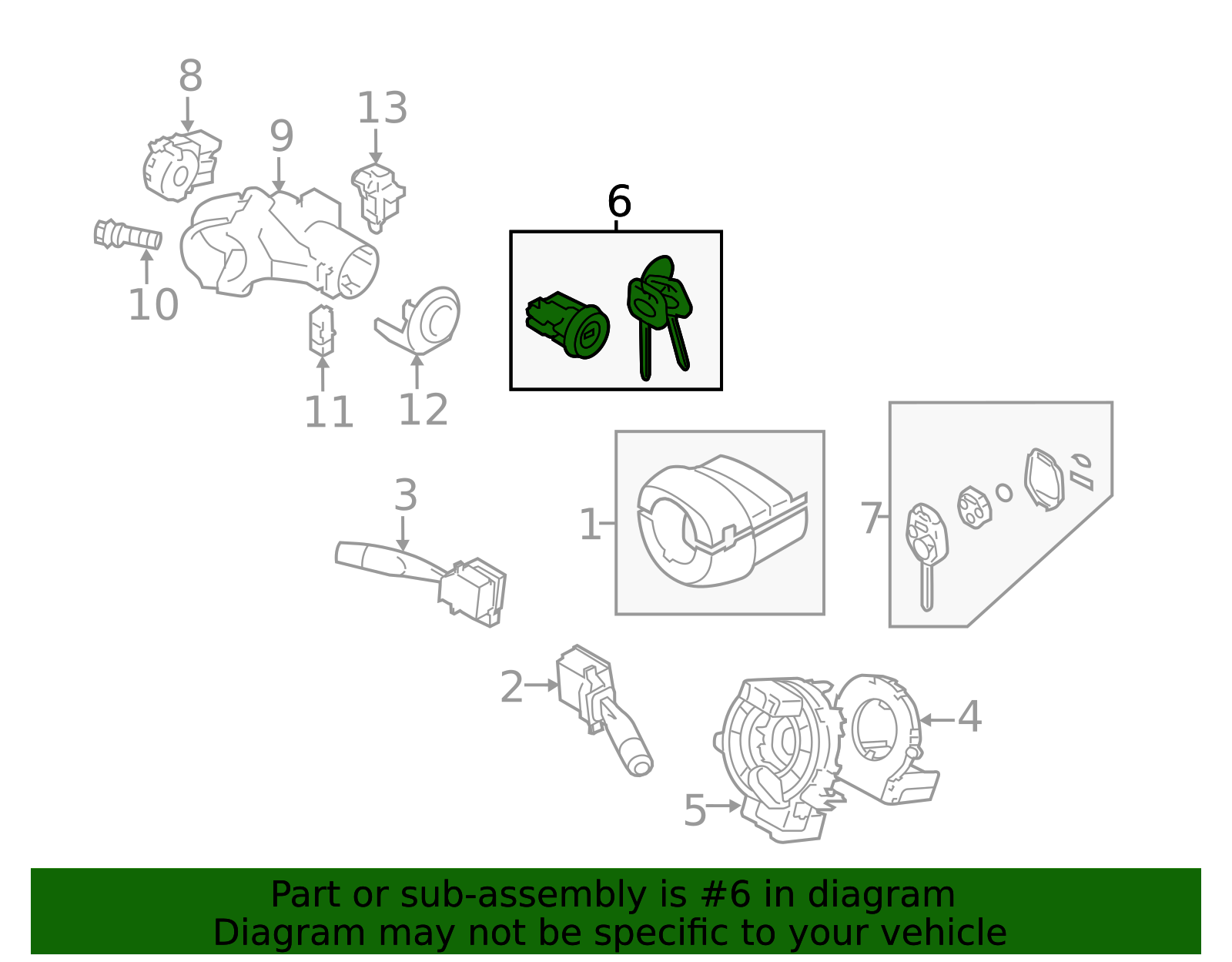 2012-2024 Subaru Ignition Lock Cylinder 83191FJ000 | Subaru Parts