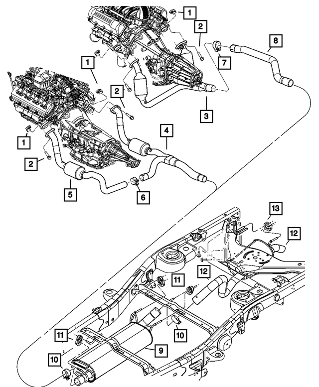 52855735AA - Exhaust: Exhaust Pipe And Converter for Mopar Image image